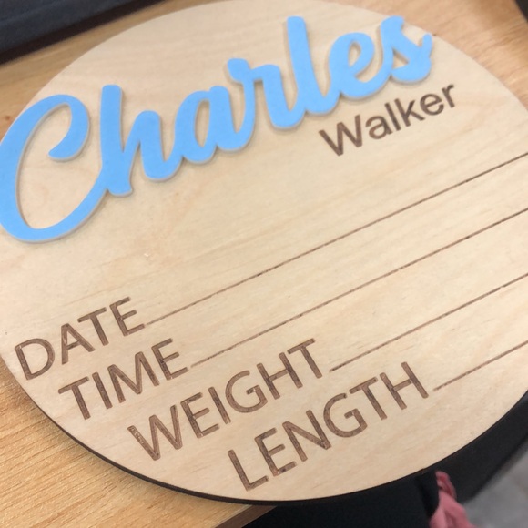 Baby Announcement Sign, Birth Announcement, Stat Sign, Personalized Baby Name - Picture 3 of 4